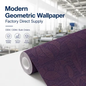 Geometric Design Waterproof Self Adhesive Wallpaper Rolls for Bedroom Household Free Sample