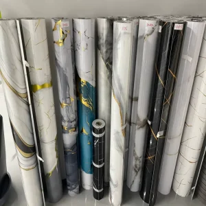 Geometric Modern Gold Gilding Luxury 3D Marble Wallpaper PVC PET Wallpaper for Living Room Kitchen for Home Hotel
