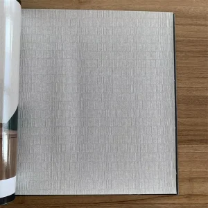 Geometric PE Embroidery Woven Texture Wallpaper Wall Covering for Hotel Wall Background Decoration