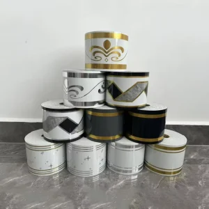 Geometric PE Foam Wall Waist Skirting Line Roll 10cm X 5m Self Adhesive Floor Skirting Line Board Kitchen Bathroom Wall Stickers