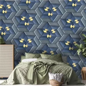 Geometric PVC Peel and Stick Wallpaper Renter Friendly Waterproof Removable PVC Wall Covering for Living Room Kitchen Decor