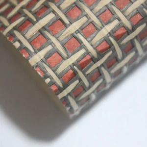 Geometric Pattern Eco-Friendly Jute Straw Bamboo Grasscloth Wallpaper for Home Decoration