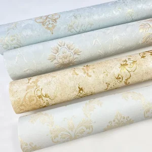 Geometric Textured Non Woven PVC Waterproof Mould Proof Moisture Proof Non Pasted Wallpaper Roll Minimalist Living Rooms