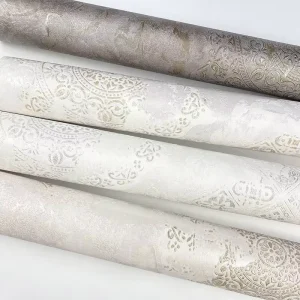 Geometric Textured Non Woven PVC Waterproof Mould Proof Moisture Proof Non Pasted Wallpaper Roll for Minimalist Living Rooms