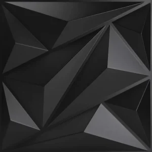 Geometric Wall Panels Interior PVC Diamond Design Matt Black Color 3D Wall Panels for Home Decoration