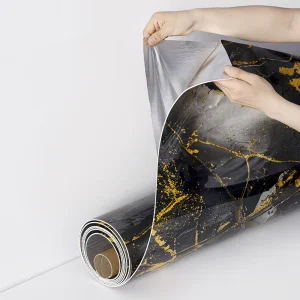 Gilded Self Adhesive Waterproof Thickened Marble Wallpaper Geometric Wall Sticker for TV Background Living Room Wall Panel