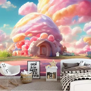 Girls European Design Forest Style Embossed Waterproof 3D Wallpaper for Kids Living Room Bedroom Easy Installation Household