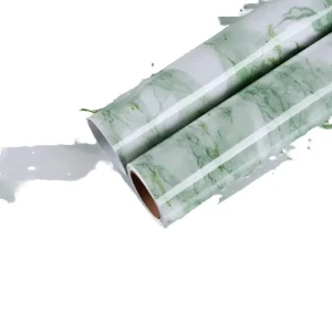 Glossy Green Peel and Stick Waterproof Marble Sticker Kitchen Countertops Living Room Home Decor Modern Self Adhesive 45CM