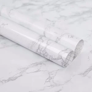 Glossy PVC Peel and Stick Wall Paper Decorative Self-Adhesive Film Marble Sticker Contact Paper Wallpaper for Kitchen Cabinet