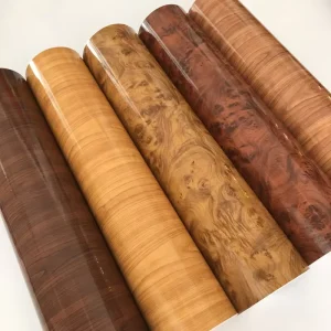 Glossy Wood Grain Vinyl Adhesive Wallpaper Roll Furniture Decorative Waterproof Wall Stickers Film