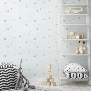Glowing Star and Moon Design PVC 3D Foam Wallpaper for Kids
