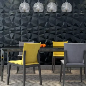 Gold Black Modern Design Decorative PVC Wallpaper Diamond Waterproof 3D Wall Panel for Home Interior