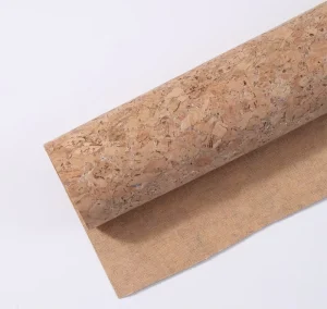 Gold Embossed Cork Shred Flower Design Footwear Materials for Bags and Packaging Cork Leather Wallpaper