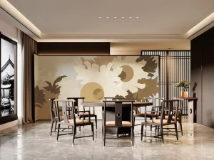 Gold Foil 3D Embossed Paper Wallpaper Mural Printed Custom Texture Waterproof Eco Friendly Hotel Lobby Living Room