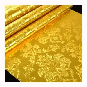 Gold Foil Damask Wallpaper Interior Home Decorative Wallpaper