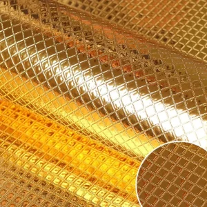 Gold Foil Embossed Glitter Metallic PVC Wall Sticker Wallpaper Peel and Stick Waterproof Decorative Design