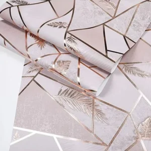 Gold Foil Geometric Lines Sparkling Wallpaper Luxurious High end Background Wall Wallpaper for Living Rooms KTV Bars and Clubs