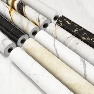 Gold Marble Modern Luxury Waterproof Sound-Absorbing Moisture-Proof PVC Wall Sticker Easy Big Rolls Wallpaper Apartment Hotel