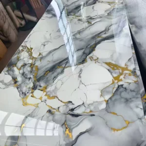 Gold Marble Waterproof Sound-Absorbing Moisture-Proof PVC Wall Sticker Peel Stick Big Rolls Wallpaper Apartment Hotel