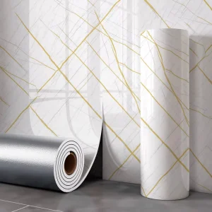Gold plated Wall Stickers for TV Background Wall Decoration Self adhesive Waterproof and Moisture proof Wall Panels