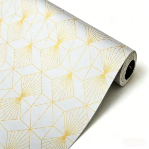Golden Line Geometry PVC Wall Sticker Wallpaper Matte Series Self-Adhesive Waterproof for Home Interior Decoration