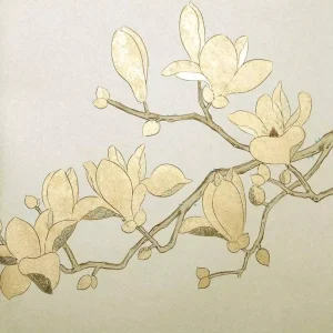 Golden Luxury Gilded Non-woven Chinese Hand Painted Wallpaper