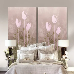 Graceful Flowers Non woven 3D Mural Wallpaper Modern Living Room