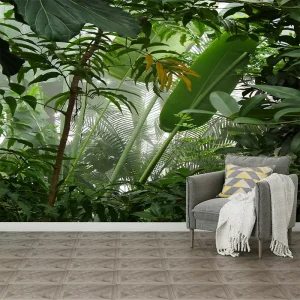 Green Plant Custom Waterproof Wallpaper Wall Decor Mural Natural Scenery Forest for Bedroom Exterior Use