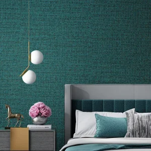 Green Wallpaper Fabric Linen Wallpaper Living Room Bedroom Non woven Wallpaper