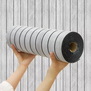 Grey PVC Wall Slat Panels Peel Stick 3D Fireproof Acoustic Self Adhesive Wall Decor for Bedroom Living Room TV