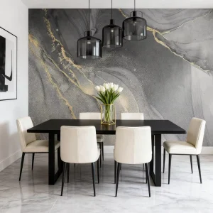 Grey Sprinkle Gold Marble Anti-static Easy Installation Household Wall Art Wallpaper Abstract Modern Mural