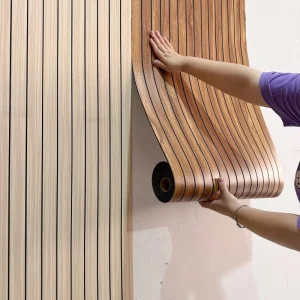 Grille Background Pvc Wall Panel 3d Wallpaper Self adhesive Waterproof Wood Wall Sticker for Living Room