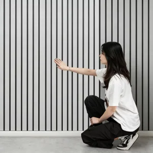 Grille Design Self-Adhesive Foam Wallpaper Ceiling Wall Decoration Removable Wallpaper Detachable Wood Grain Wall Sticker