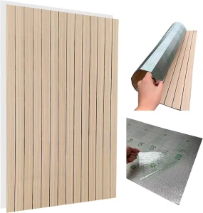 Grille Wallpaper Roll Waterproof Self Adhesive Fluted Wall Panel