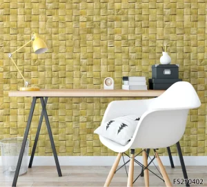 Guangzhou Factory 260g Vinyl 3D Woven Pattern Wallpaper