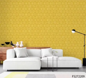 Guangzhou Factory 3D Hexagonal Geometric Pattern Wallpaper Design