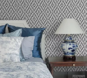 Guangzhou Factory 3D Imitation Fabric Linen Pattern PVC Wallpaper