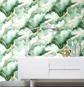 Guangzhou Factory 53cm New Designs 3D Golden Marble Design Wallpaper
