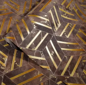 Guangzhou Factory 53cm New Golden Designs 3D Geometric Wallpaper