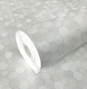 Guangzhou Factory Good Quality 260g PVC Shinning Wallpaper 3D Geometric Pattern Wallpaper Design