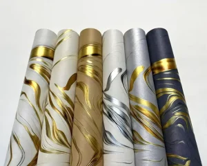 Guangzhou Factory New Design Golden Luxury Marble Wallpaper Rolls