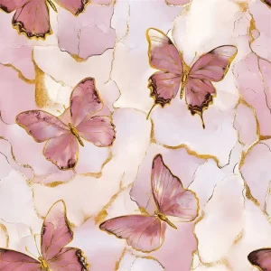 Guangzhou Factory New Designs Beauty 3D Marble Butterfly Patterns Wallpaper