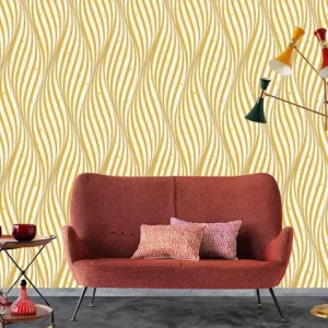 Guangzhou Ihouse Golden Geometric Patterns Wallpaper
