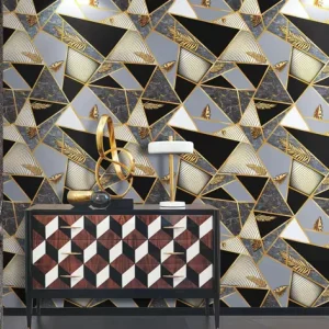 Guangzhou Luxury 3D Golden Geometric Wallpaper Designs