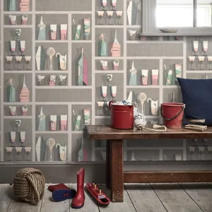 HD Print Wine Bottle Cocktail Glass Wallpaper Self Adhesive Removable Retro Grid Bar Wallpaper for Cafe Pub Villa Interior Decor