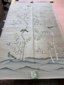 Hand-Painted Custom Floral Bird Wallpaper New Chinese Style