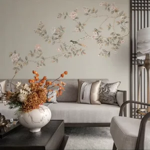 Hand Painted Embroidery 3D Wall Decorative Wallpaper Modern Bedroom Living Room Customized Size Waterproof Soundproof White