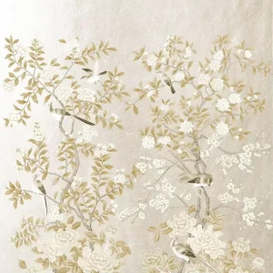 Hand Painted Silk Wallpaper Luxury Floral Pattern Wallcovering Classic High end Custom Wall Murals for Living Room and Hotel