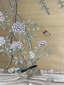 Hand Painted Silk Wallpaper Luxury Floral Pattern Wallcovering Custom Wall Murals for Living Room and Hotel