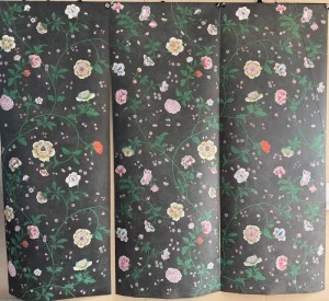 Hand Painted Wallpaper Custom Chinoiserie Eco-friendly Vine Peony Blossom Hand Paint Wall Paper for Villa Home Restaurant Decor
